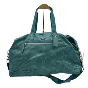 Coach Women's Teal Signature C Nylon Weekender Travel Duffel Shoulder Strap